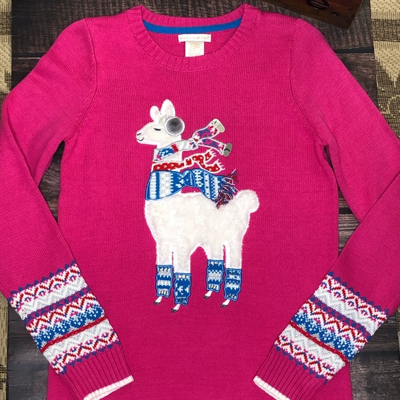 Maggie & Zoe Pink Llama Sweater ~Large US 14 - Picture 13 of 16